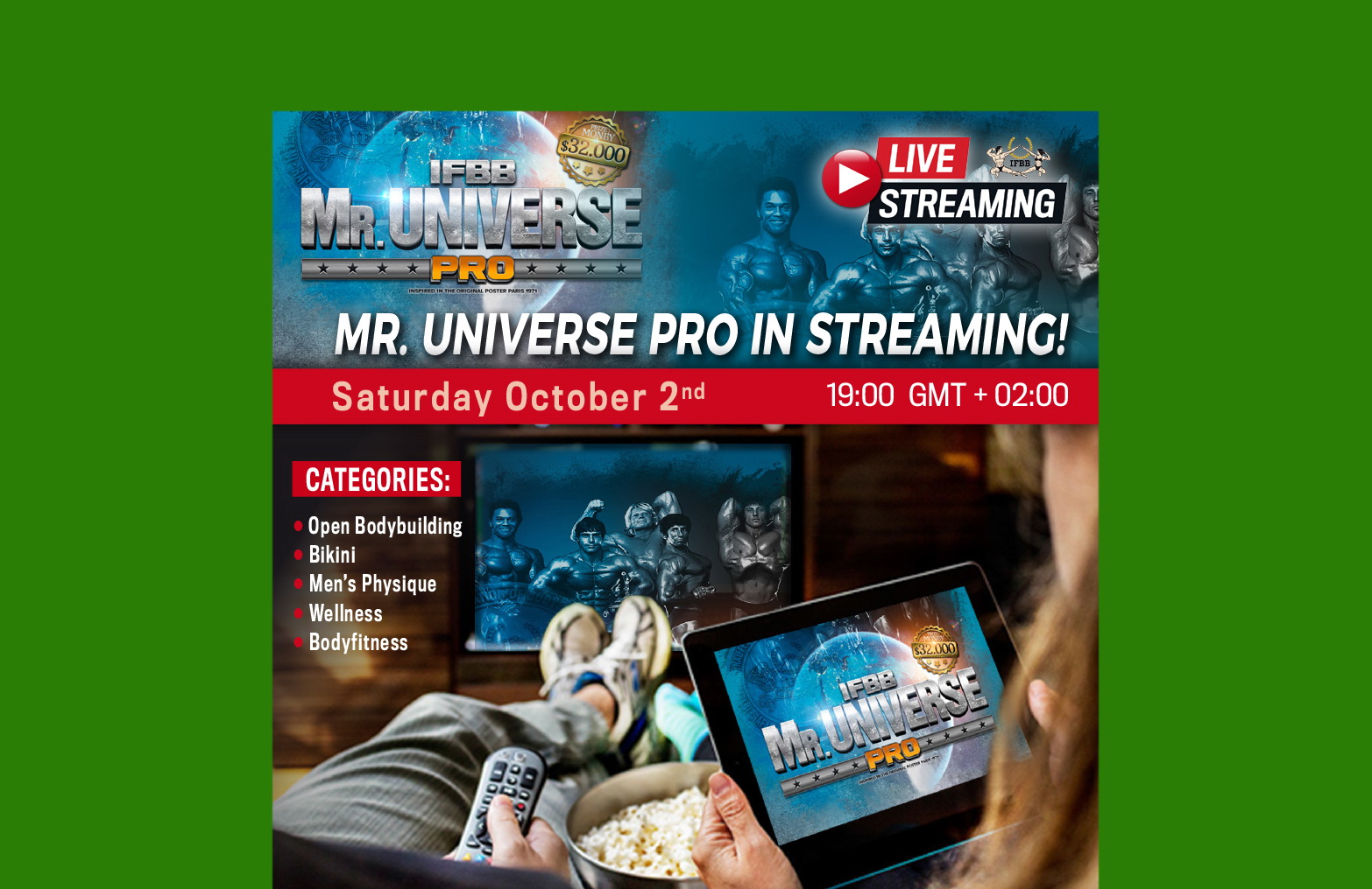 ІНФОРМАЦІЯ ПРО ТРАНСЛЯЦІЮ ТУРНІРУ «MR. UNIVERSE PRO»